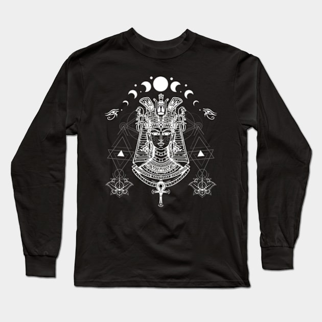 Sacred Geometry Egyptian Goddess hor Kemetic Long Sleeve T-Shirt by Ro Go Dan